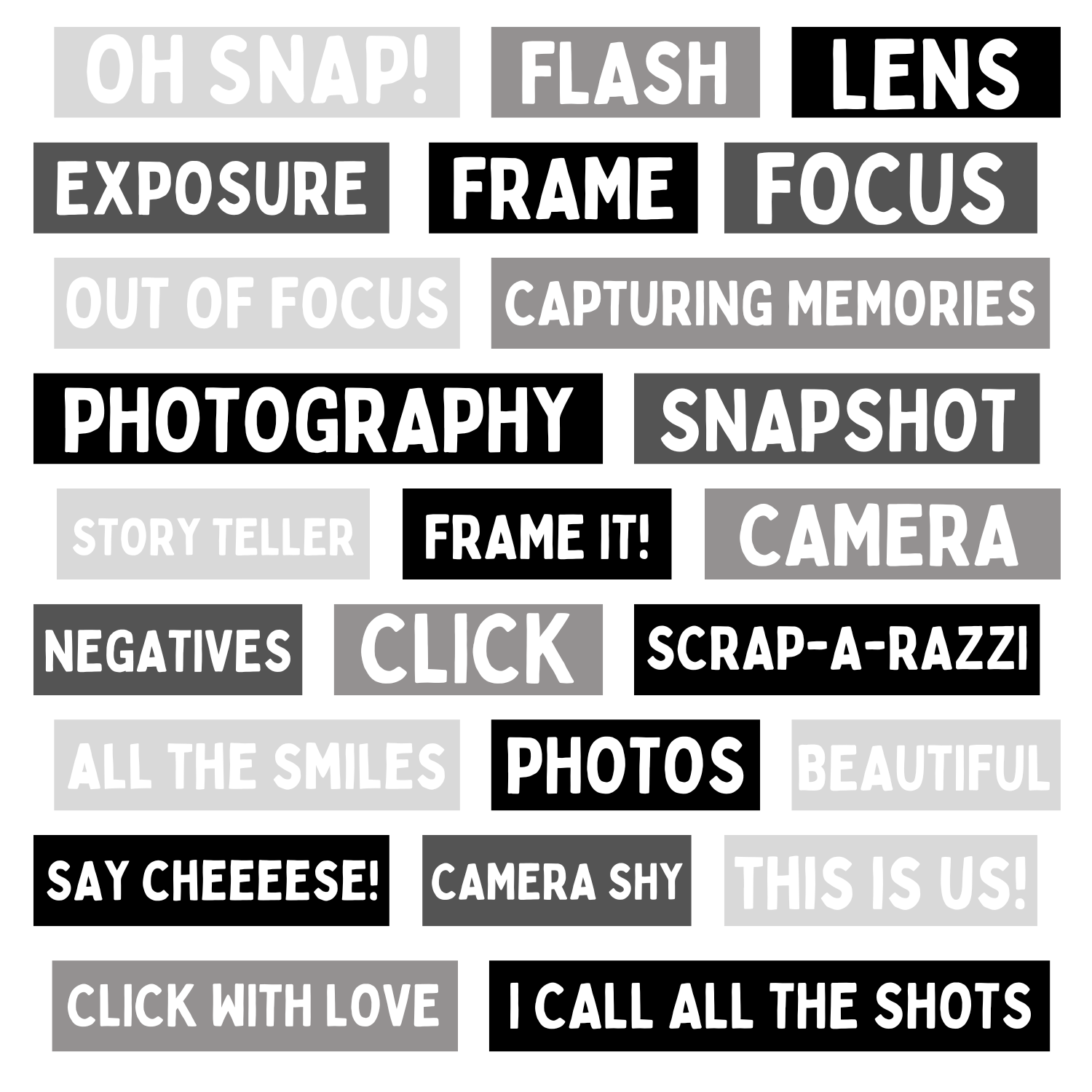 Photos Word Strip Sheet