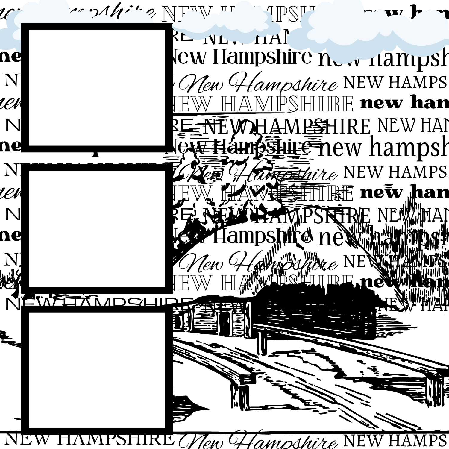 New Hampshire Premade Scrapbook Page 12x12