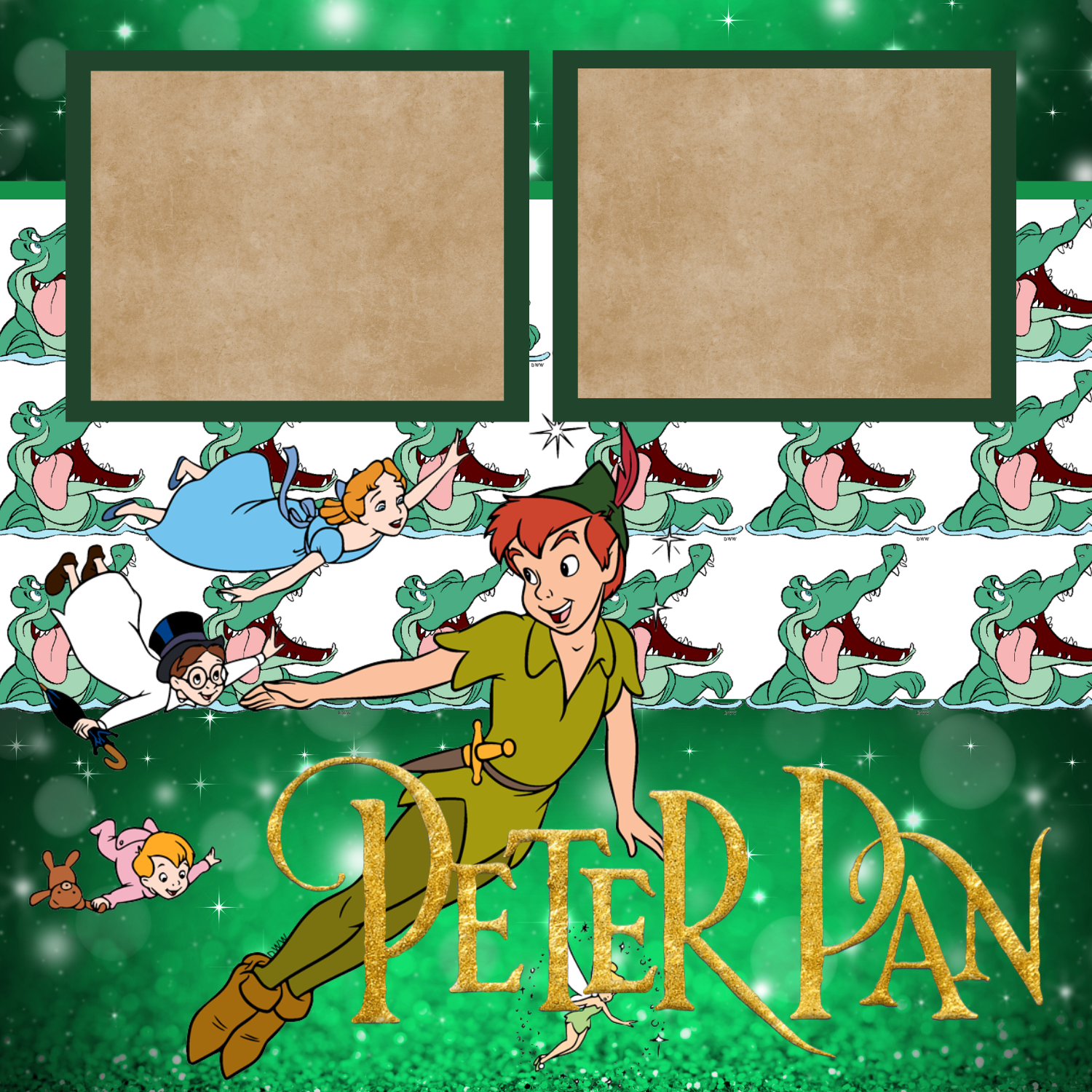 Peter Pan Premade Scrapbook Page 12x12