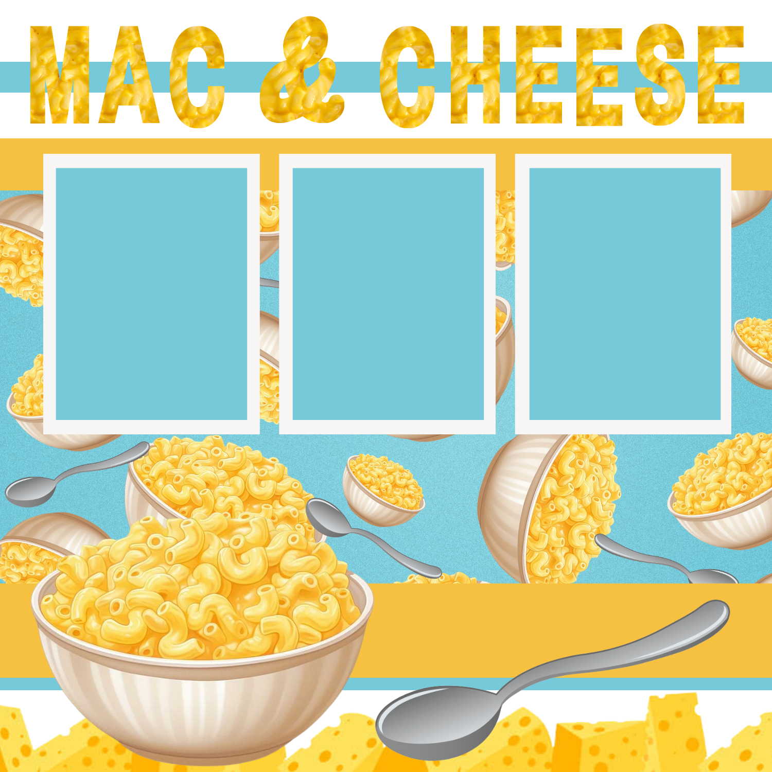 Mac and Cheese Premade Scrapbook Page 12x12