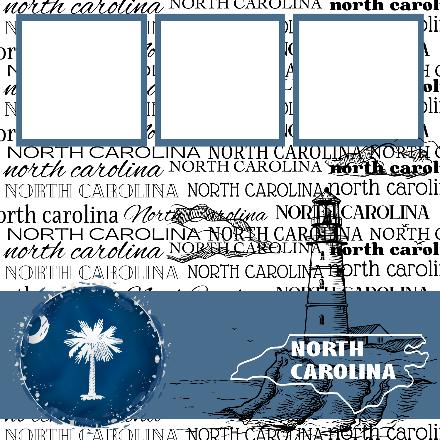North Carolina Premade Scrapbook Page 12x12