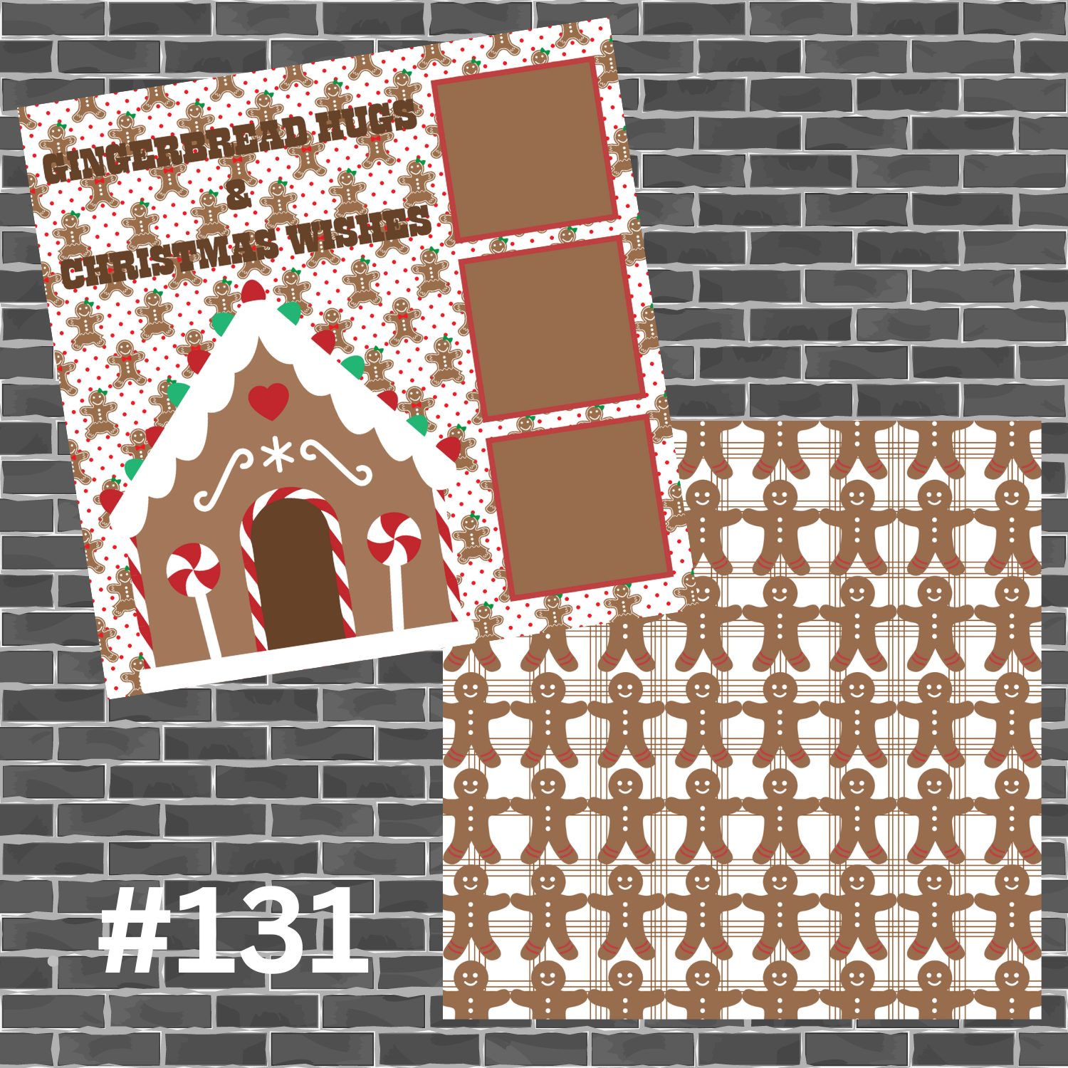 Gingerbread Hugs and Christmas Wishes Premade Pages #131