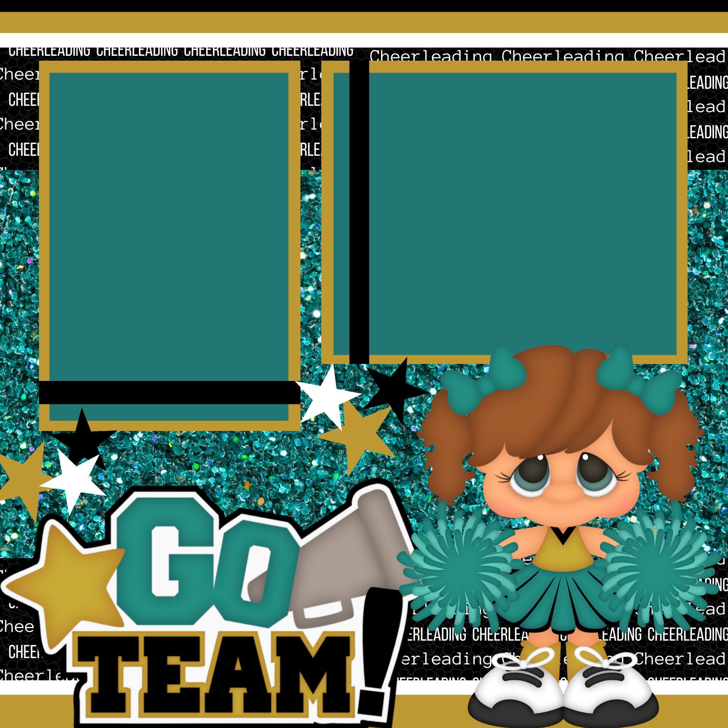 Cheerleader Premade Scrapbook Page 12x