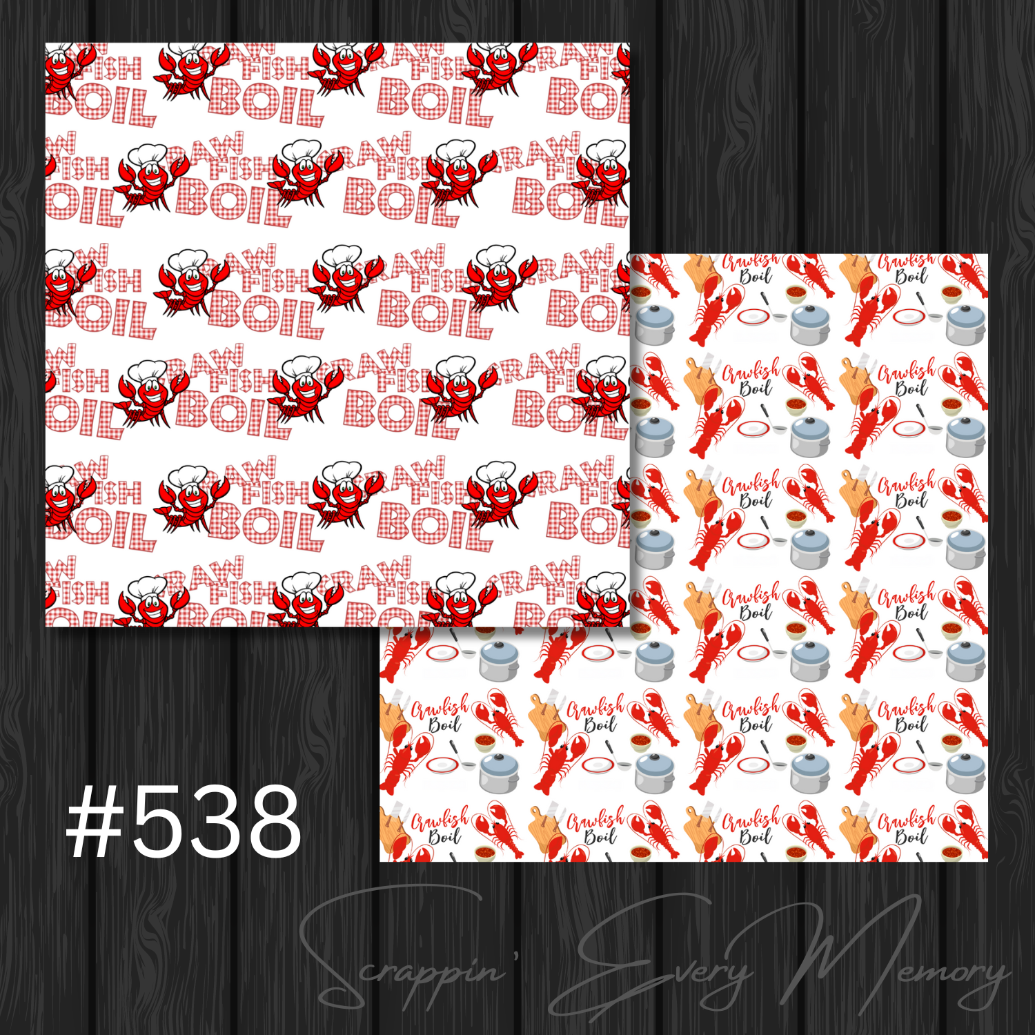 Crawfish Boil #538 Coordinating Scrapbook Paper S