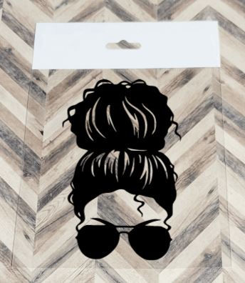 Messy Bun Silhouette Die Cut