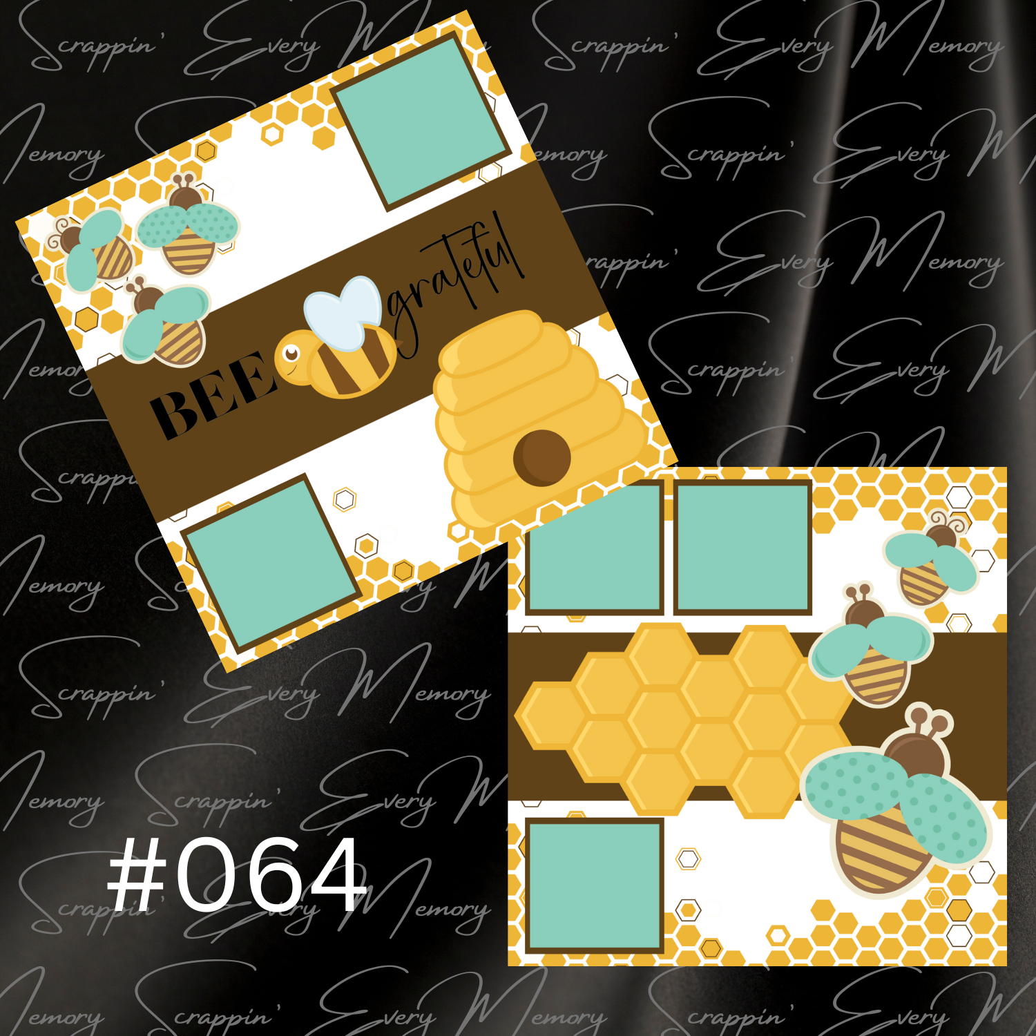 Bee Grateful 2 Page Premades #064