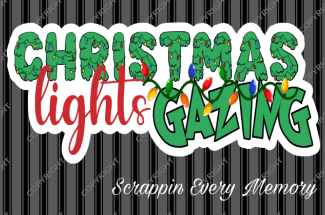 Christmas Lights Gazing Die Cut Title