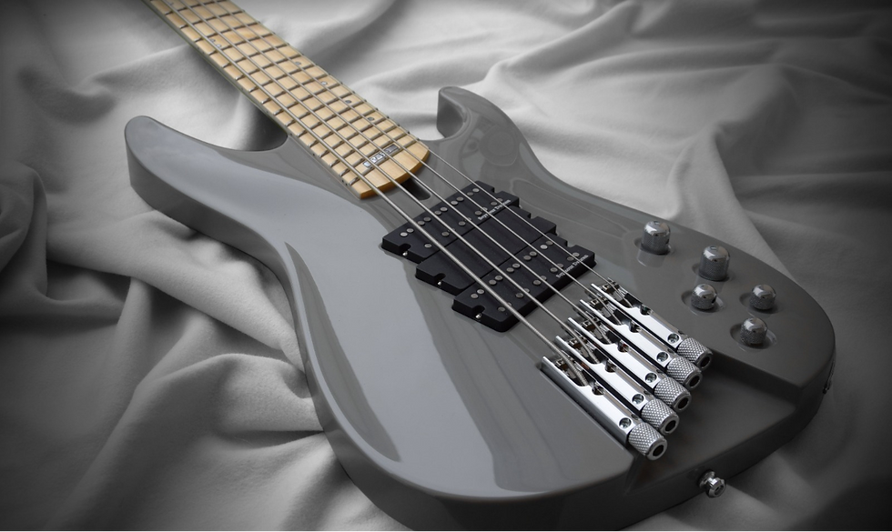 n
Taisto Guitars CREO series guitars family picture including 7-, 6- and 8-string versions
Taisto Guitars FIRENZA-GT custom guitar body backside
Taisto Guitars AROK-BG Bigsby sulfur yellow custom guitar