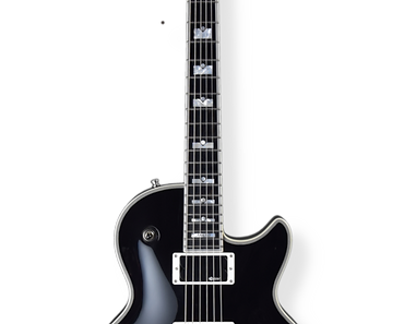 TAISTO AROK-FR Shadowman black custom guitar with sustainer system. Guitar is made for Jimmy Westerlund by Taisto Guitars