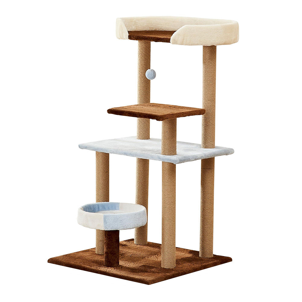 Snoekie Klassischer Mehr-Ebenen-Kratzbaum mit Plüsch-Elementen
