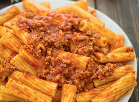 Rigatoni Bolognese at Quattro's