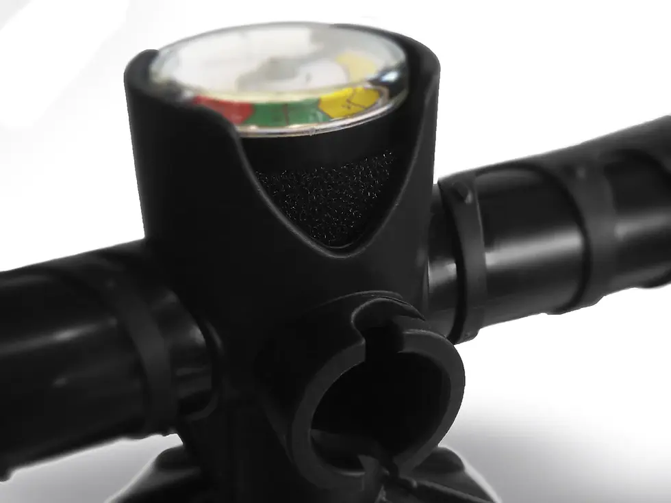 Close-up of pressure gauge on kitesurfing equipment