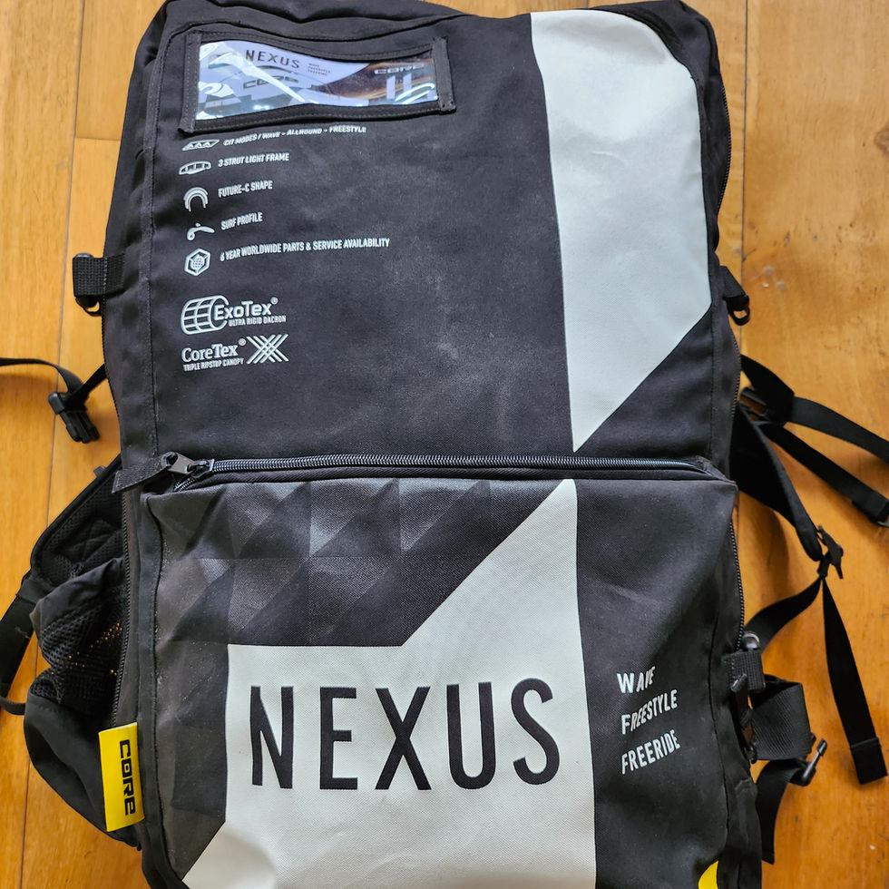 Black Nexus kitesurfing bag with multiple compartments