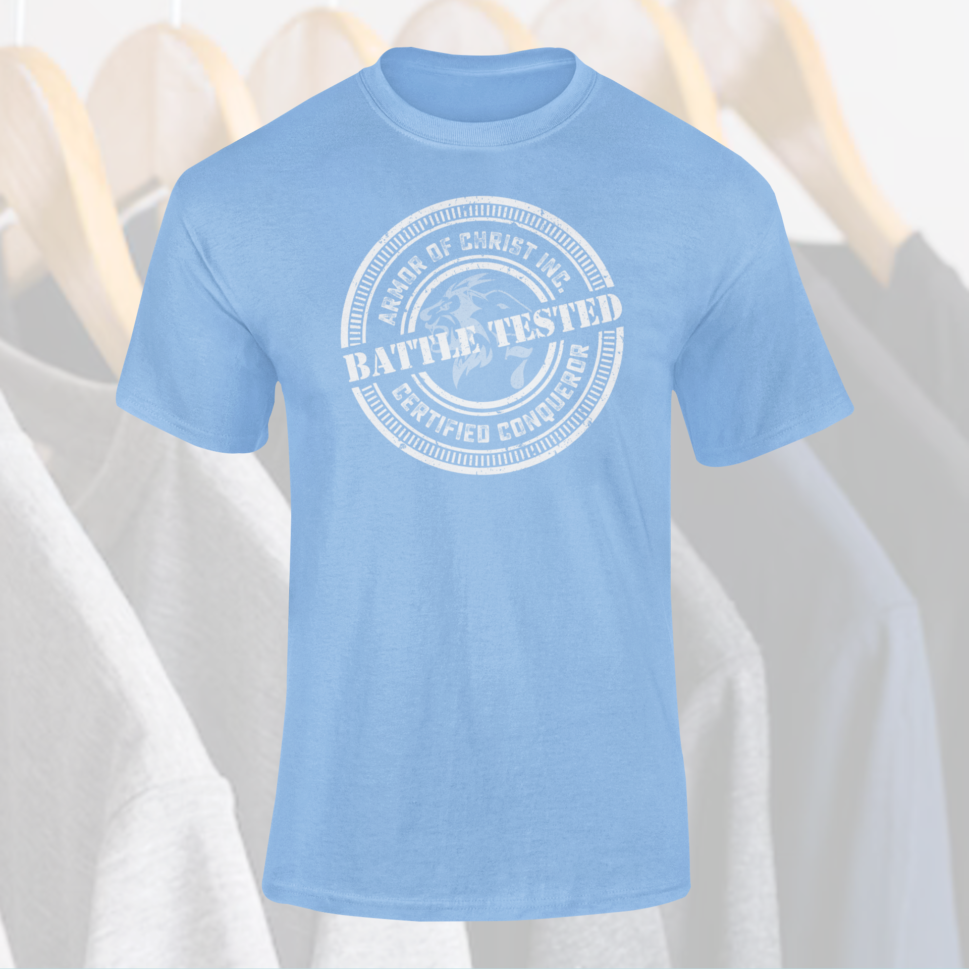 Battle Tested, Light Blue & White