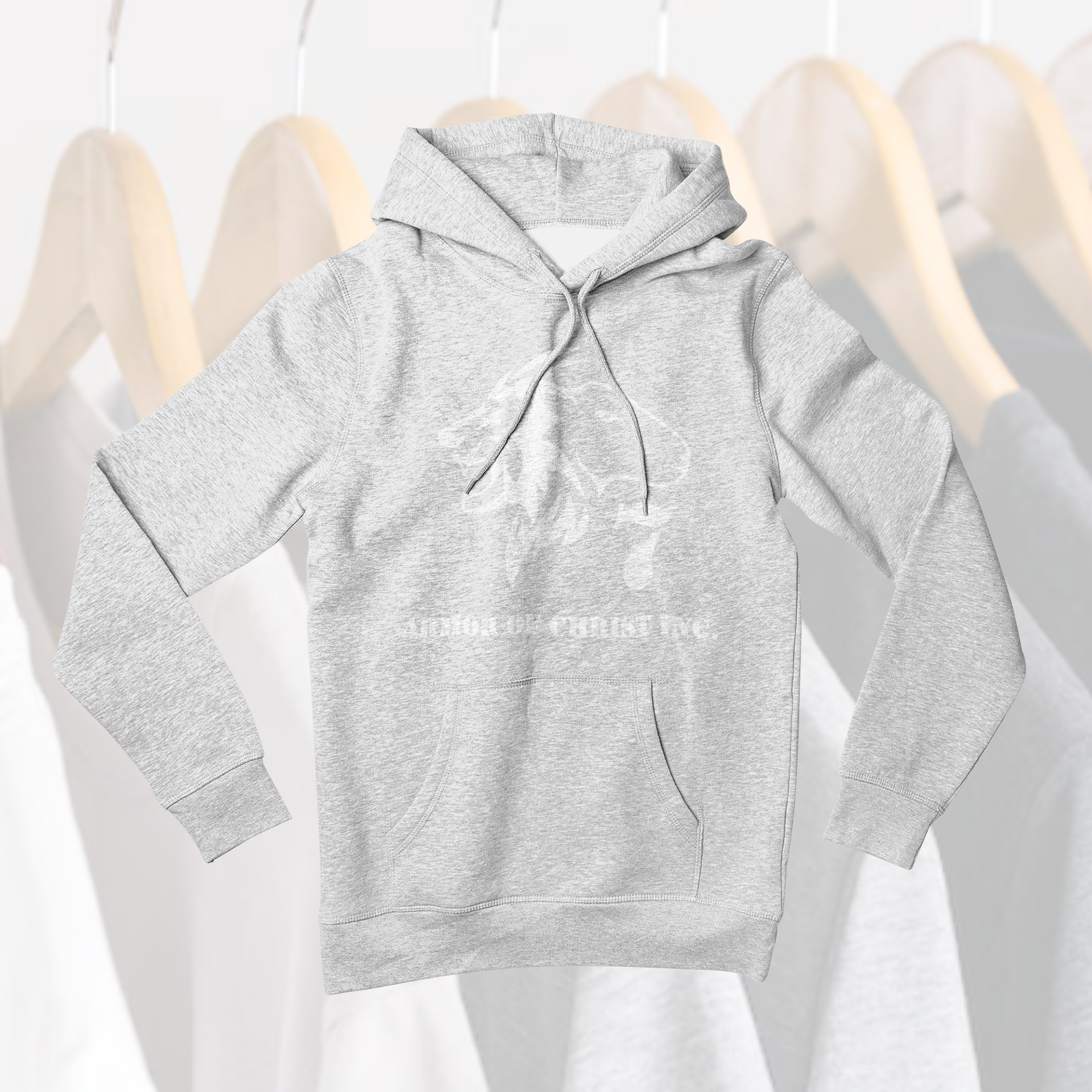 AOC 7 Heather & White Subdued Hoodie