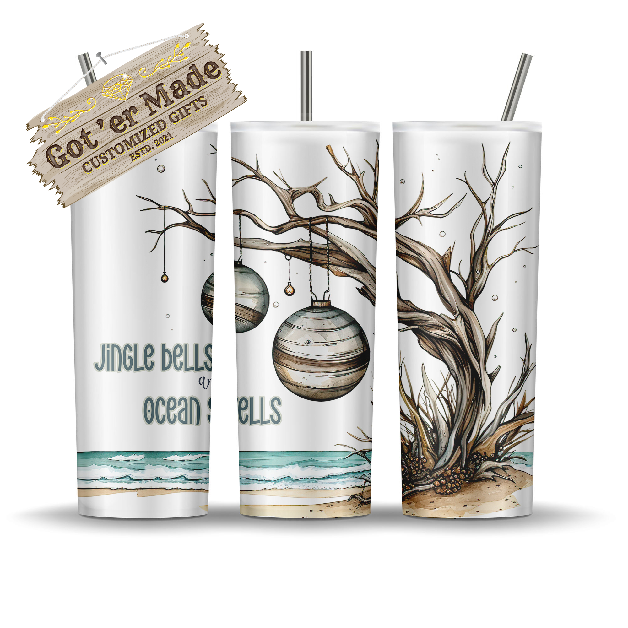 20 OZ TUMBLER - JINGLE BELLS AND OCEAN SMELLS