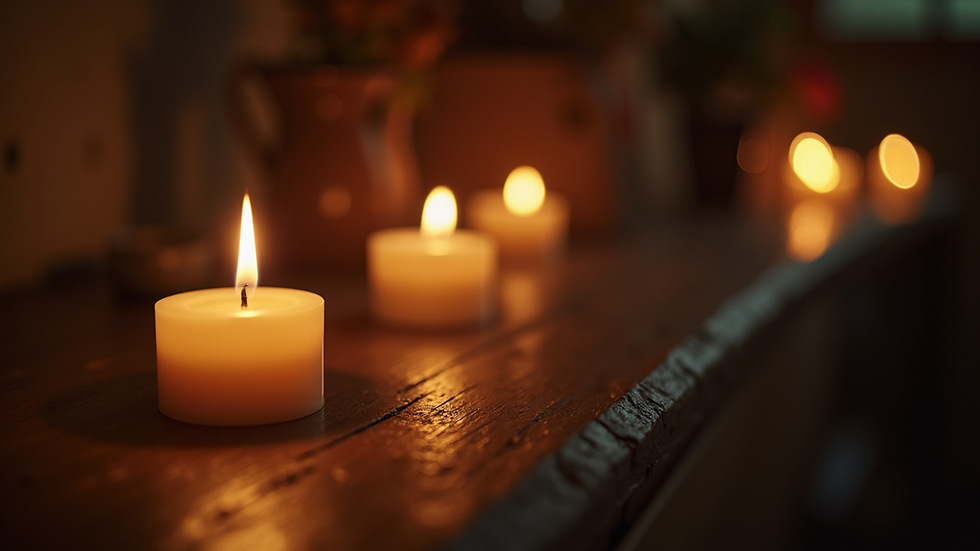Close-up view of a candle lit for a spell