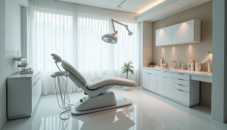 Vue en plongée d'une cabine de soins esthétiques moderne à Repentigny