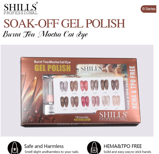 Shills BURNT   TEA   MOCHA   CAT   EYE   GEL   POLISH   SET