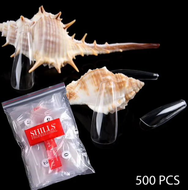 Thumbnail: PKT   500pcs   T-Shape   Nail   Tips   Clear