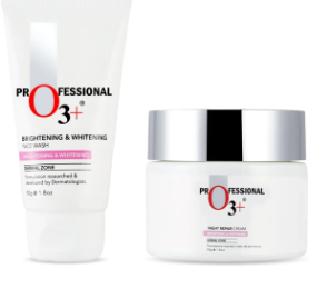 O3+ Night Repair Cream with Brightening and Whitening Face Wash (50GM+50GM)