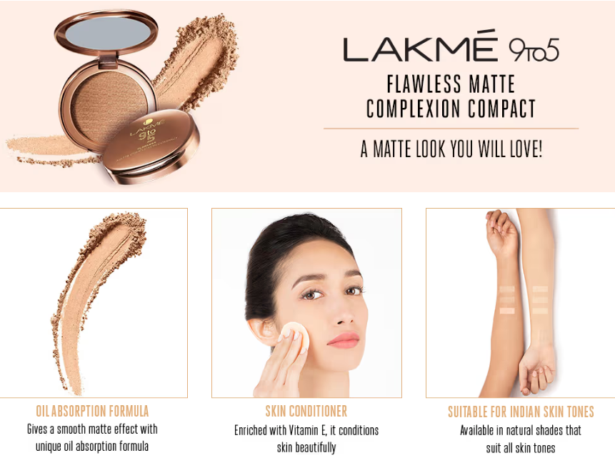 Thumbnail: Lakme 9 To 5 Powerplay Matte Compact, Oil Control Formula, With Vitamin E