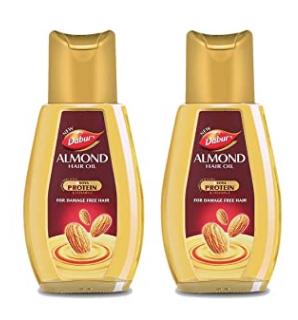 Dabur Almond Hair Oil - 600ml (300ml*2) | Provides Damage Protection | Non Stick