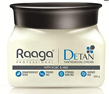 Raaga Professional De-Tan Tan removal Cream with Kojic & Milk, 500 GM
