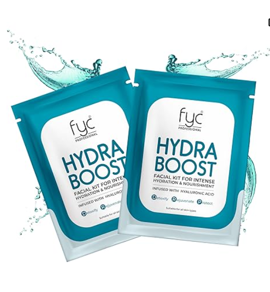 HydraBoost 8-Step Facial Kit, Hyaluronic Acid Infused, 185g Pack of 2