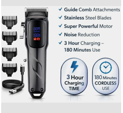 Thumbnail: Watch fine Rechargeable Hair Trimmer & Clipper for Men