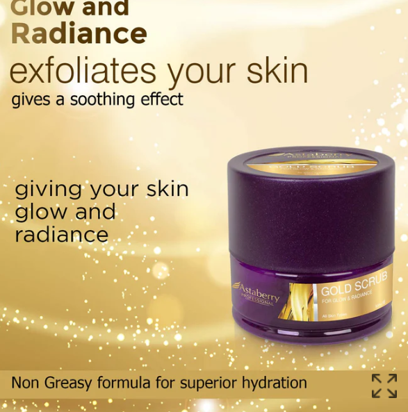 ASTABERRY Gold Scrub | Gold Face Scrub for Glowing Skin