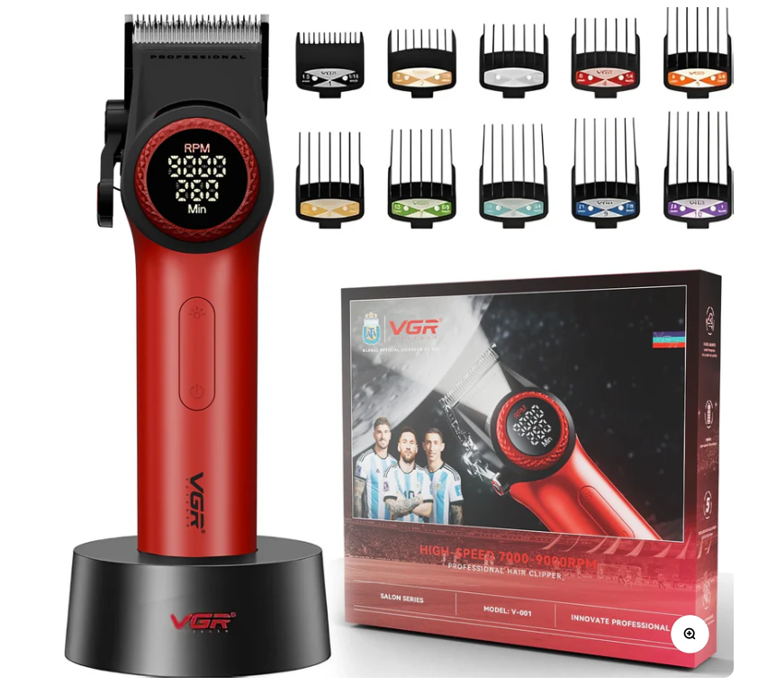 VGR V-001 Professional Hair Clipper For Men, Red