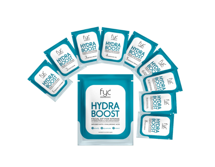 FYC HydraBoost Facial Kit, 8 Step Treatment with Hyaluronic Acid, 185g