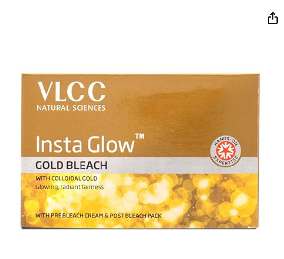 VLCC Insta Glow Gold Bleach - 402g Brightens Complexion.