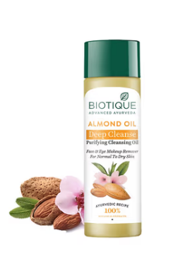 Biotique Bio Almond Oil Deep Cleanse Purifying Cleansing Oil Face & Eye Makeup remover (120ml)