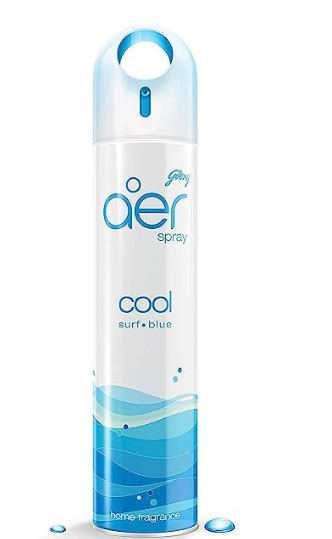 Godrej aer Spray, Home and Office Air Freshener - Cool Surf Blue (240 ml/137g)