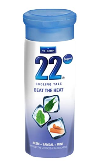Vi-John 22 Degree Cooling Talc with Neem,Sandal and Mint(300gm)