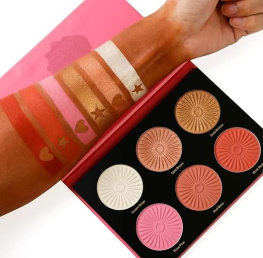 DE'LANCI Queen Illuminator 6 Color Highlighter/Blush/Contour Palette