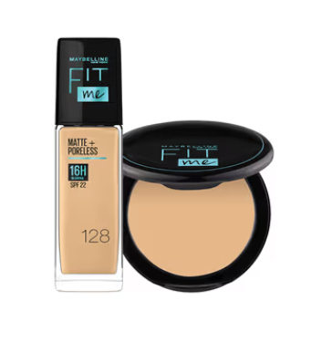 Maybelline New York Seamless Coverage Look - Fit Me Control Compact + Porless Liquid Foundation (2 pcs)