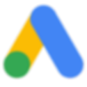 Google ads logo, an A shape with the right side being blue and the left top part of the A is yellow and the bottom point is a green circle