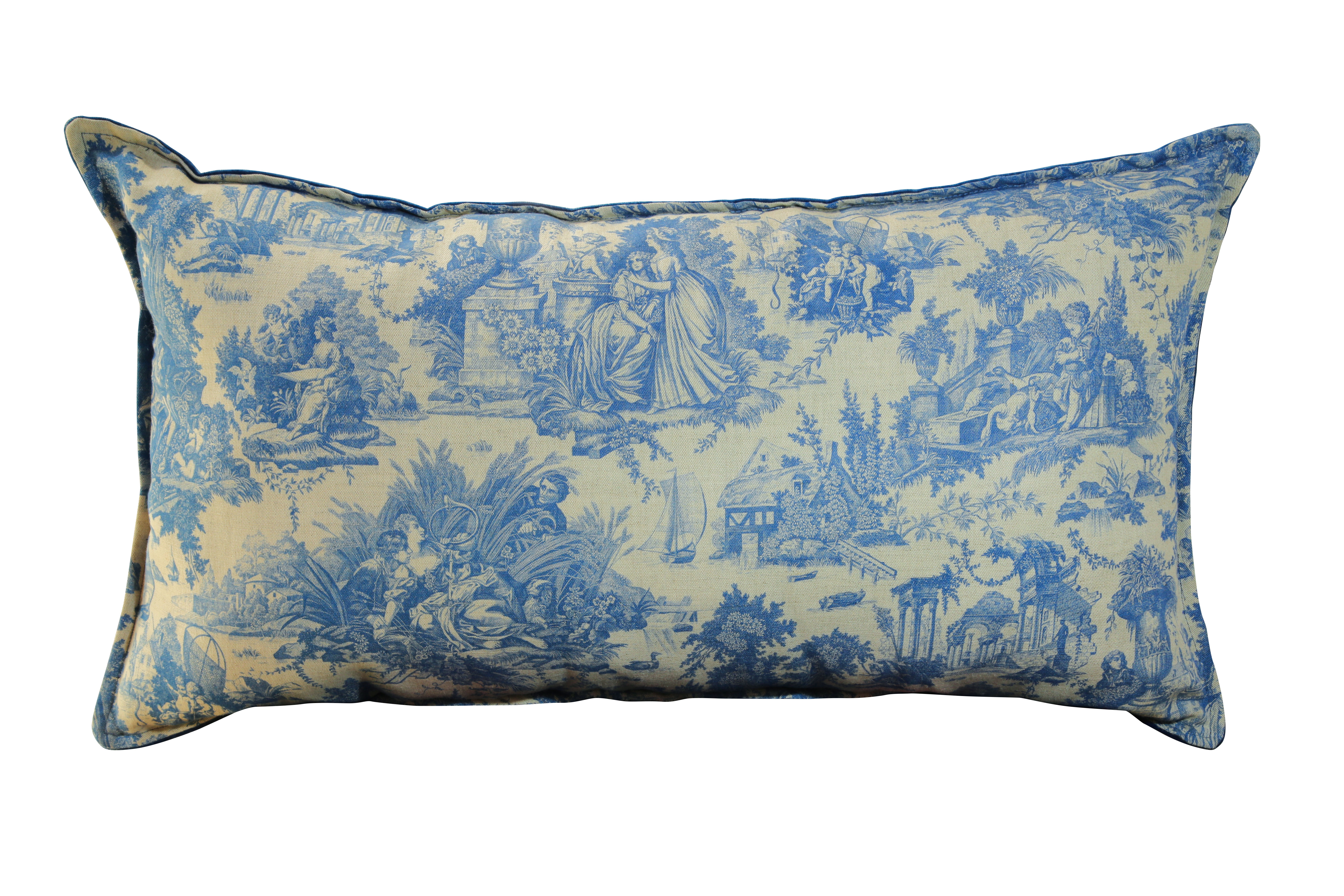 COUSSIN TOILE DE JOUY - SCENE ROMANTIQUE - 70x40cm