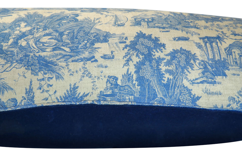 Miniature : COUSSIN TOILE DE JOUY - SCENE ROMANTIQUE - 70x40cm