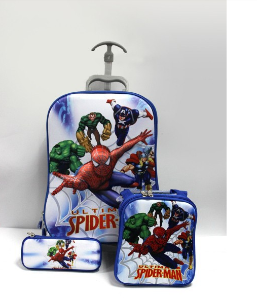 Küçük resim: 3 PCS Spiderman Trolley Suitcase Set Kids Cartoon
