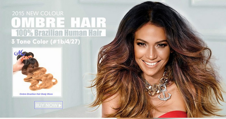 Küçük resim: 3Pcs Lot Two Tone Ombre Brazilian Hair Bundles dea
