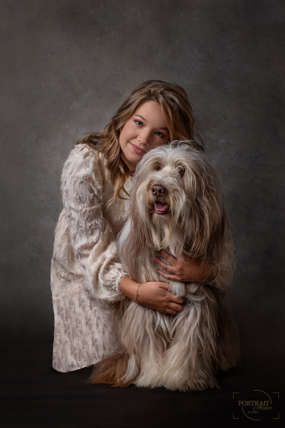 studio portret met huisdier, fine art portret studio, fine art portret, luxe portret