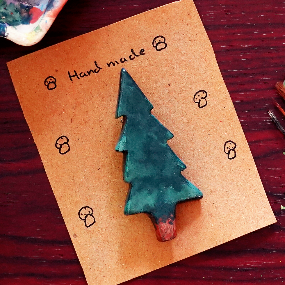 Thumbnail: Autumnal Forest Handmade Clay Pins set of 5