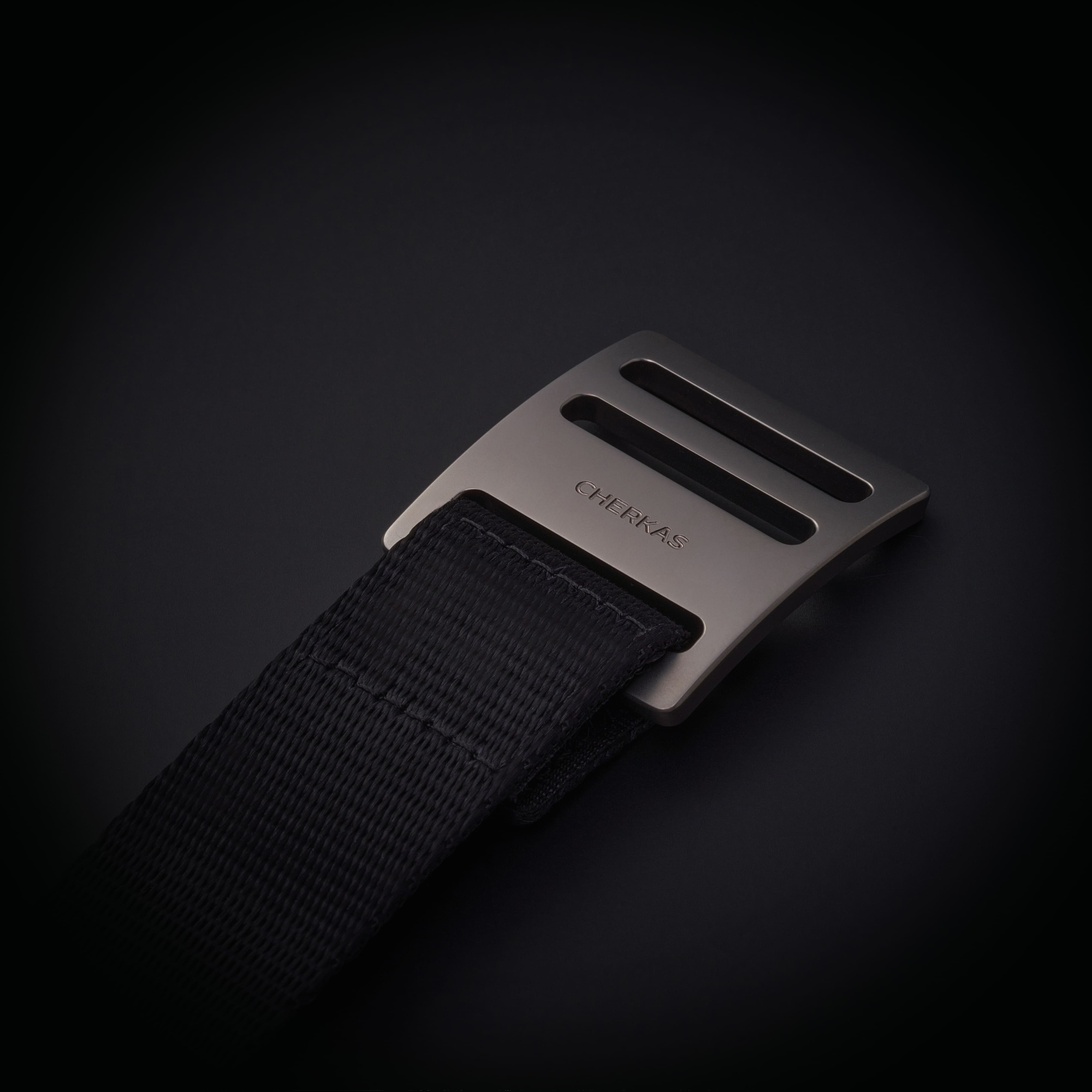 Nylon watch strap with titanium buckle
