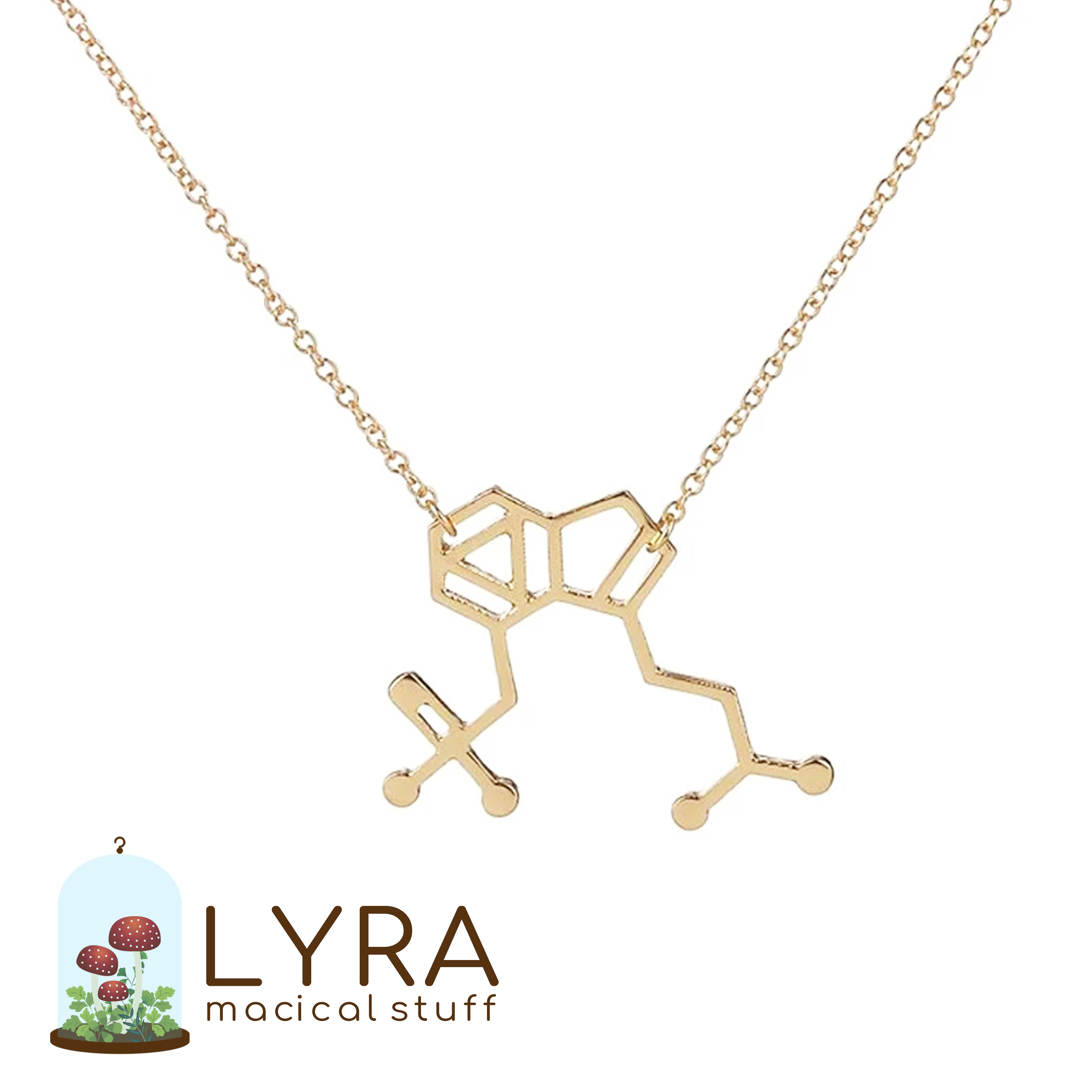 תליון מולקולת פטרייה זהובה