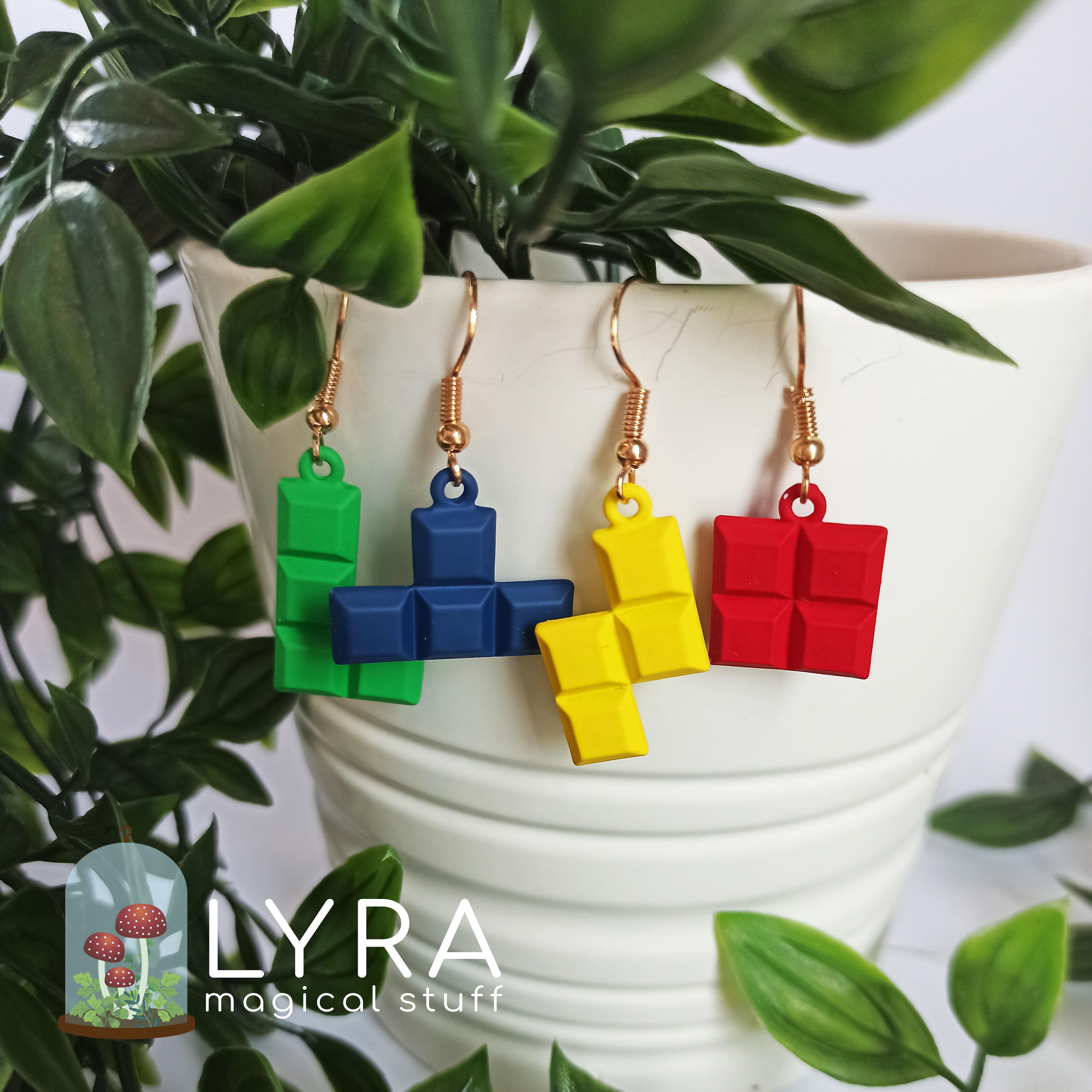 עגילי טטריס נופלים