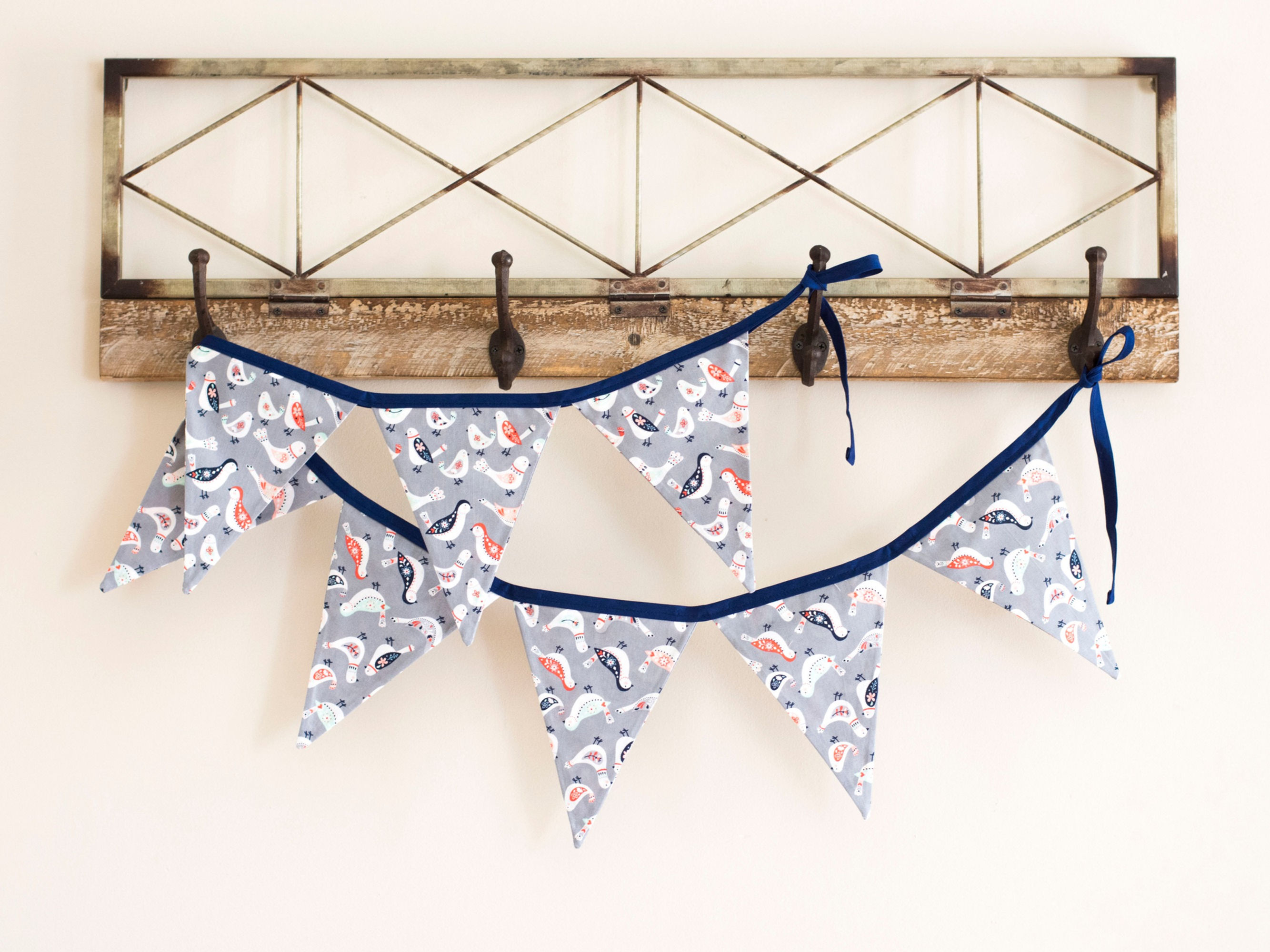 Little Bird Grey & Navy Bunting